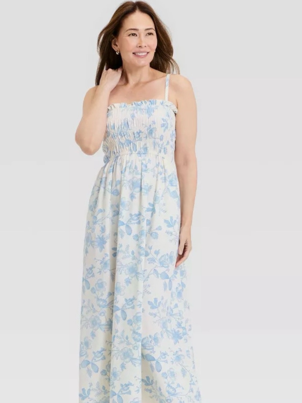 Floral Smocked Bodice Maxi Dress